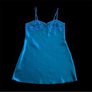 Blue lacey slip dress